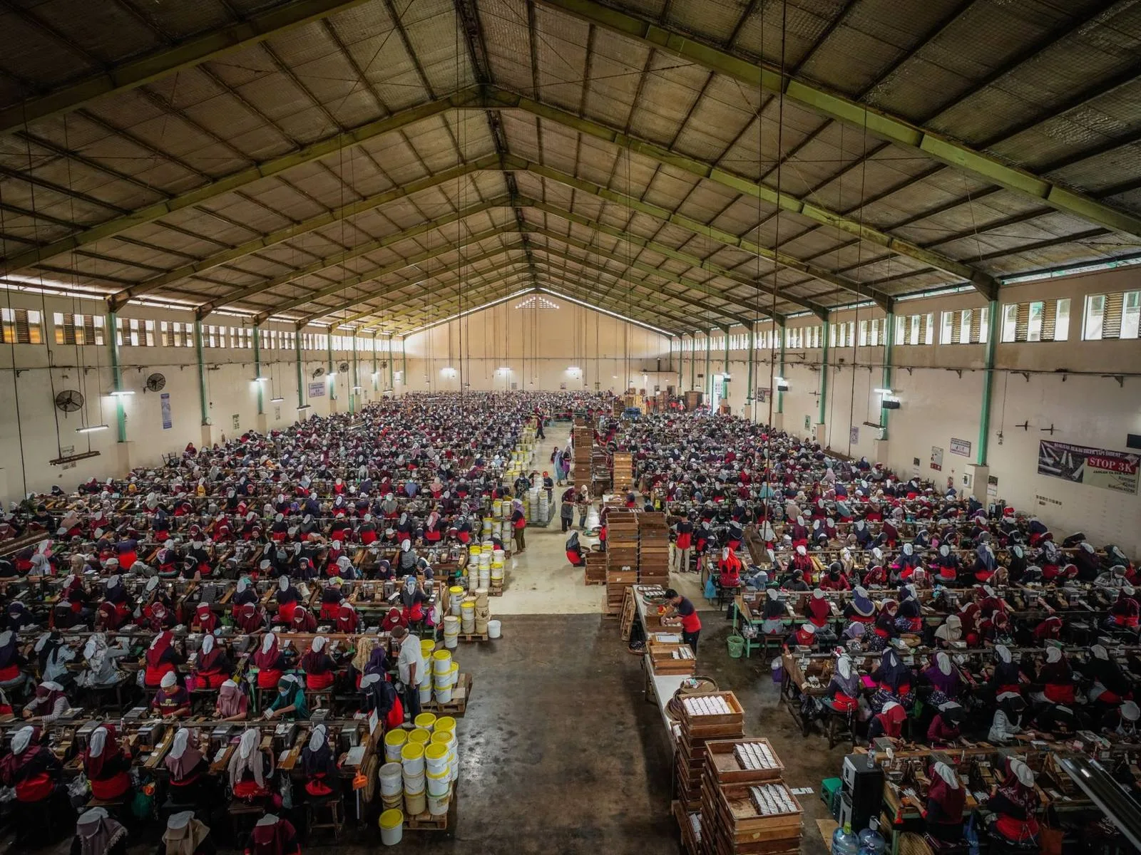 Workers on the production floor